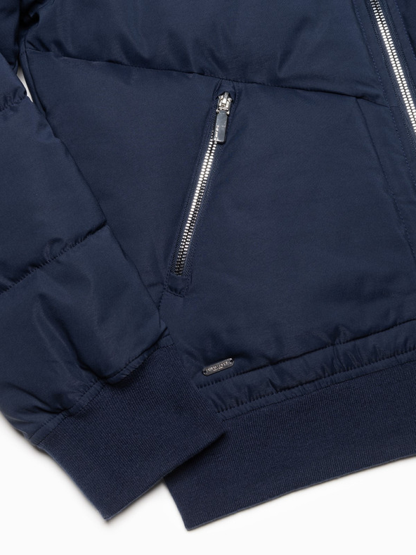 Ombre Clothing Tmavě modrý pánský prošívaný bomber Ombre Clothing