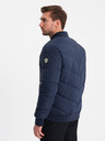 Ombre Clothing Tmavě modrý pánský prošívaný bomber Ombre Clothing