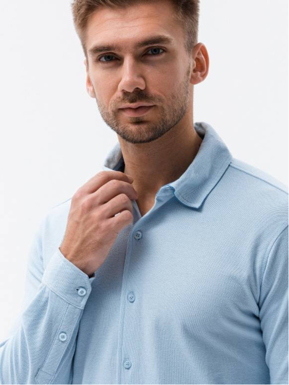 Ombre Clothing Světle modrá pánská košile K540