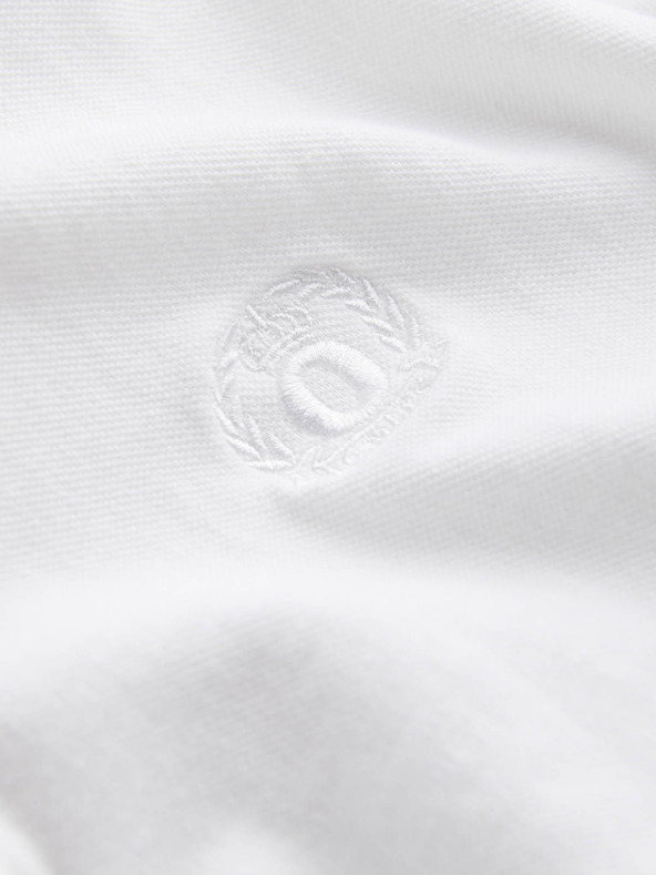 Ombre Clothing Bílé pánské basic polo tričko Ombre Clothing