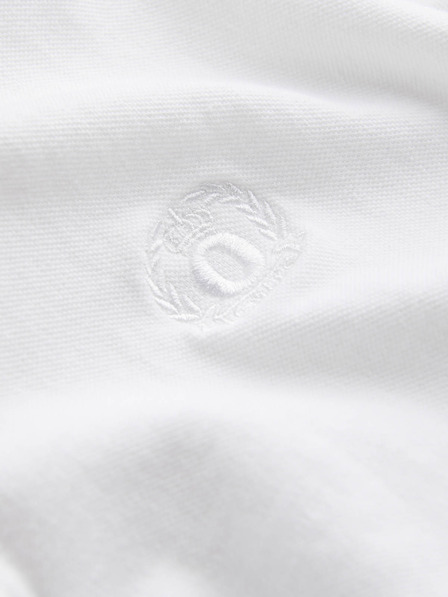 Ombre Clothing Bílé pánské basic polo tričko Ombre Clothing