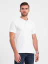 Ombre Clothing Bílé pánské basic polo tričko Ombre Clothing