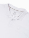 Ombre Clothing Bílé pánské basic polo tričko Ombre Clothing