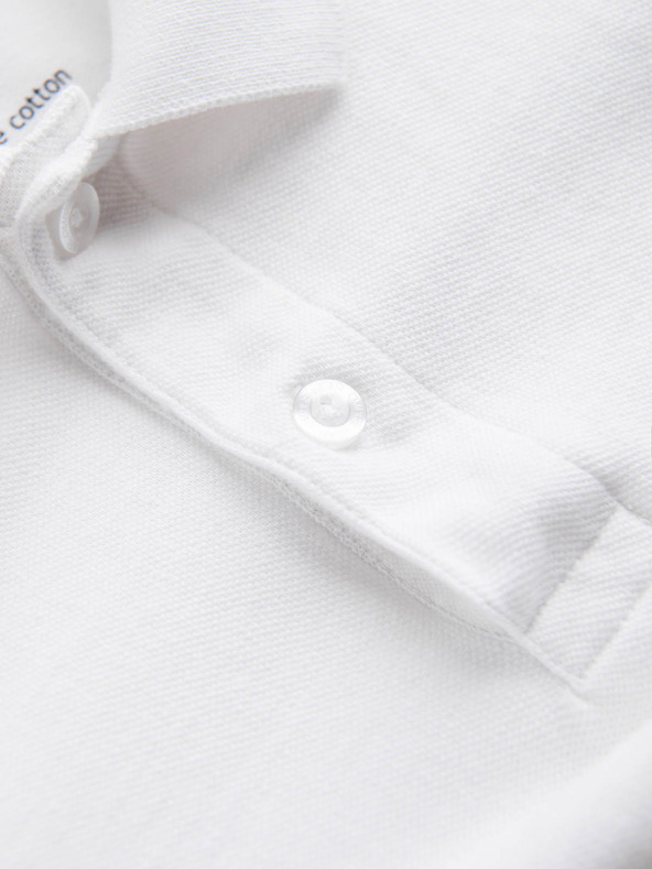 Ombre Clothing Bílé pánské basic polo tričko Ombre Clothing