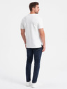 Ombre Clothing Bílé pánské basic polo tričko Ombre Clothing
