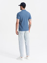 Ombre Clothing Modré pánské basic polo tričko Ombre Clothing