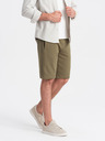 Ombre Clothing Zelené pánské basic teplákové kraťasy Ombre Clothing