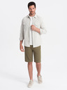 Ombre Clothing Zelené pánské basic teplákové kraťasy Ombre Clothing