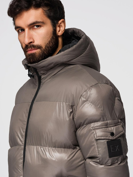 Ombre Clothing Pánská teplá bunda s žebrovanými lemy Ombre Clothing