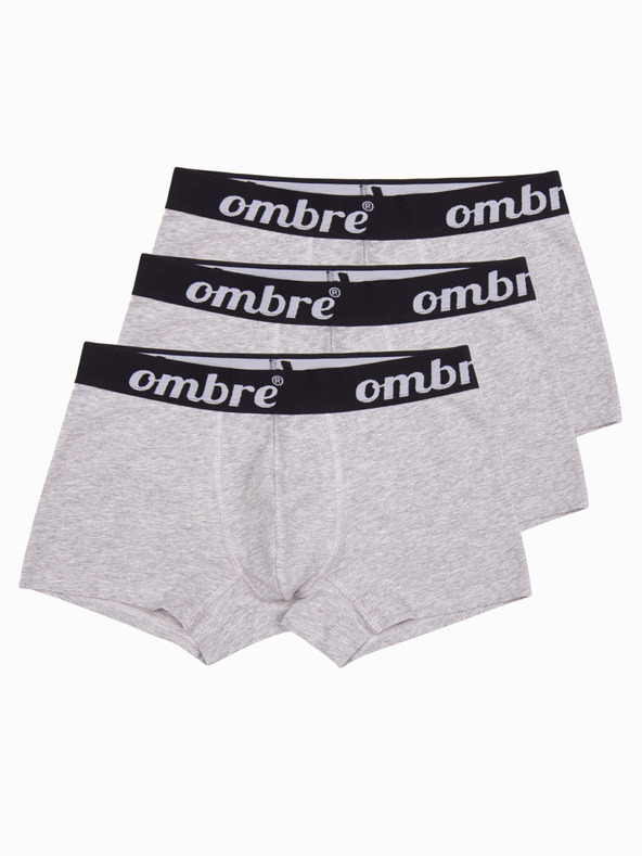 Ombre Clothing Šedé pánské boxerky - 3 pack Ombre Clothing U159