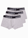 Ombre Clothing Šedé pánské boxerky - 3 pack Ombre Clothing U159