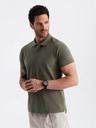 Ombre Clothing Zelené pánské basic polo tričko Ombre Clothing