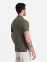 Ombre Clothing Zelené pánské basic polo tričko Ombre Clothing