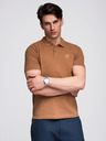 Ombre Clothing Hnědé pánské basic polo tričko Ombre Clothing