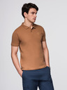 Ombre Clothing Hnědé pánské basic polo tričko Ombre Clothing