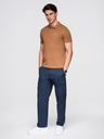 Ombre Clothing Hnědé pánské basic polo tričko Ombre Clothing