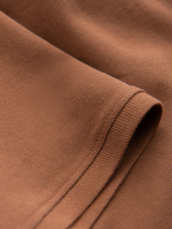 Ombre Clothing Hnědé pánské basic polo tričko Ombre Clothing