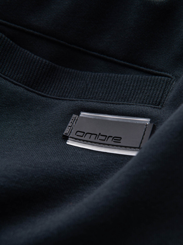Ombre Clothing Černé pánské basic teplákové kraťasy Ombre Clothing