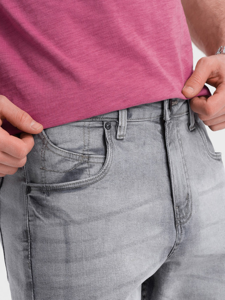 Ombre Clothing Šedé pánské džínové kraťasy Ombre Clothing