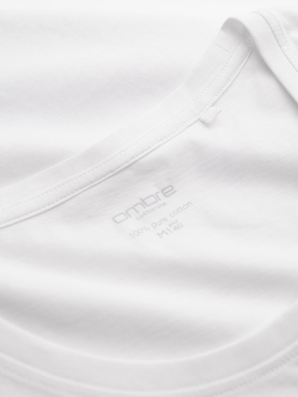 Ombre Clothing Bílé pánské bavlněné basic tílko Ombre Clothing