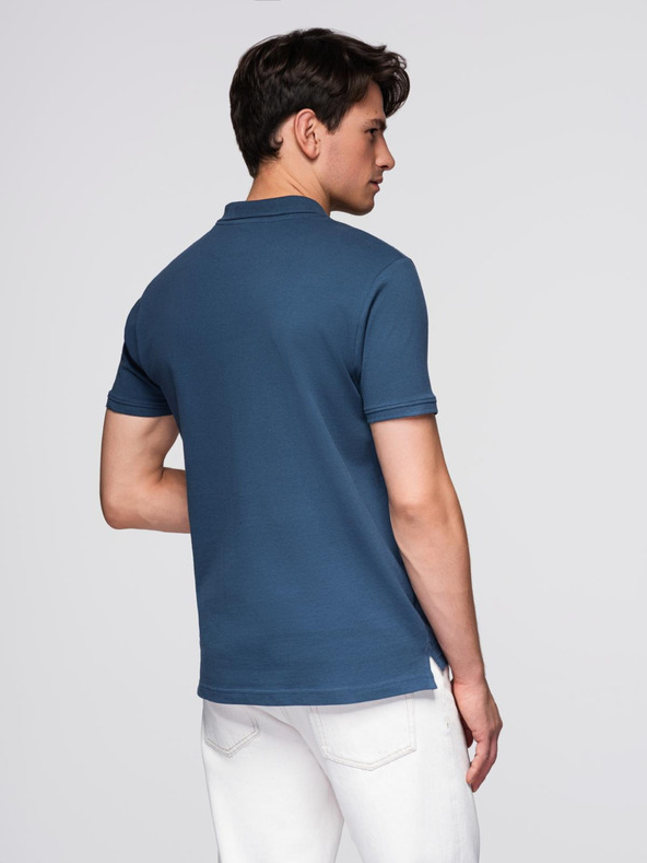 Ombre Clothing Modré pánské basic polo tričko Ombre Clothing