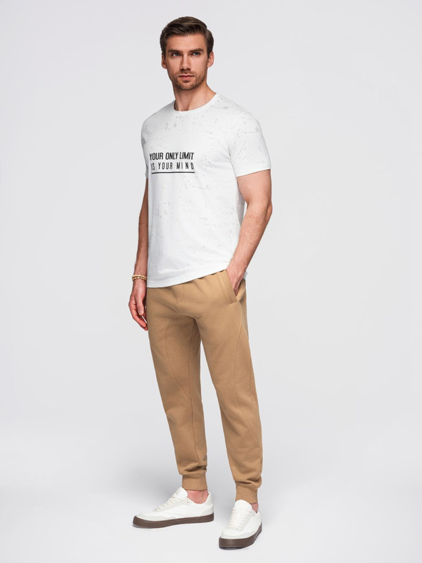 Ombre Clothing Hnědé pánské tepláky jogger Ombre Clothing