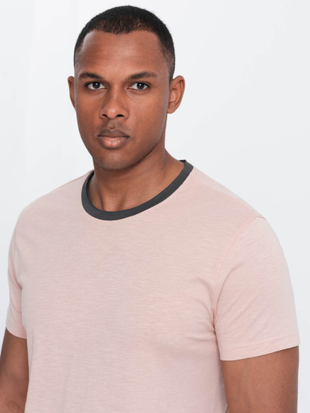 Ombre Clothing Růžové pánské tričko Ombre Clothing