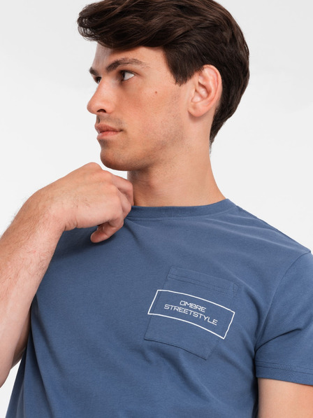 Ombre Clothing Pánské bavlněné tričko s potiskem kapes Ombre Streetstyle Ombre Clothing