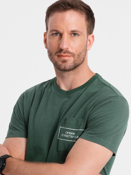 Ombre Clothing Pánské bavlněné tričko s potiskem kapes Ombre Streetstyle Ombre Clothing