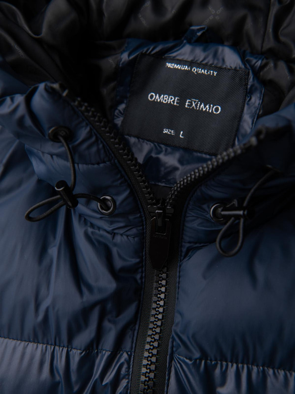 Ombre Clothing Pánská teplá bunda s žebrovanými lemy Ombre Clothing