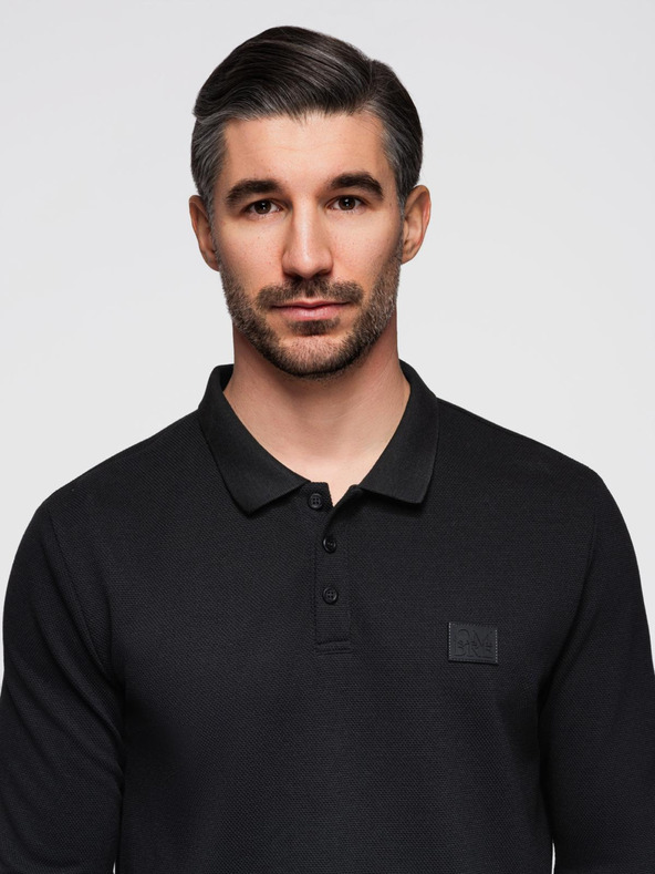 Ombre Clothing Pánské polo tričko s dlouhým rukávem Ombre Clothing
