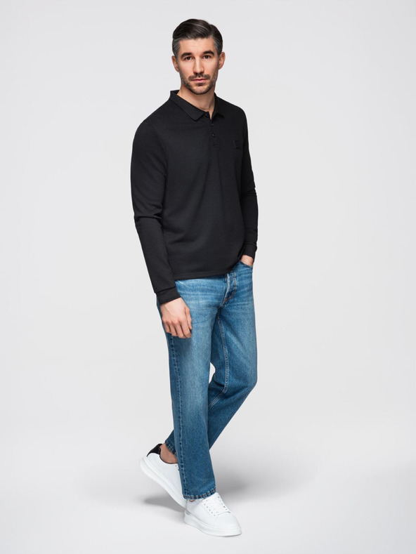 Ombre Clothing Pánské polo tričko s dlouhým rukávem Ombre Clothing
