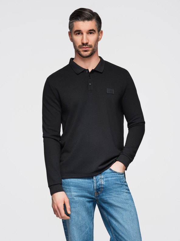 Ombre Clothing Pánské polo tričko s dlouhým rukávem Ombre Clothing