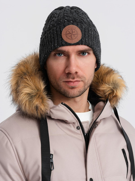 Ombre Clothing Pánská čepice s kulatou nášivkou Ombre Clothing