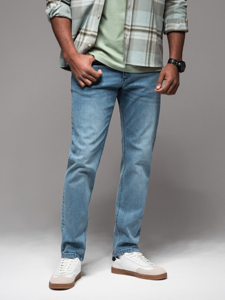 Ombre Clothing Pánské džínové kalhoty STRAIGHT LEG - černé V1 OM-PADP-0133 Ombre Clothing