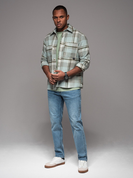 Ombre Clothing Pánské džínové kalhoty STRAIGHT LEG - černé V1 OM-PADP-0133 Ombre Clothing