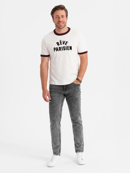 Ombre Clothing Pánské džínové kalhoty STRAIGHT LEG - černé V1 OM-PADP-0133 Ombre Clothing