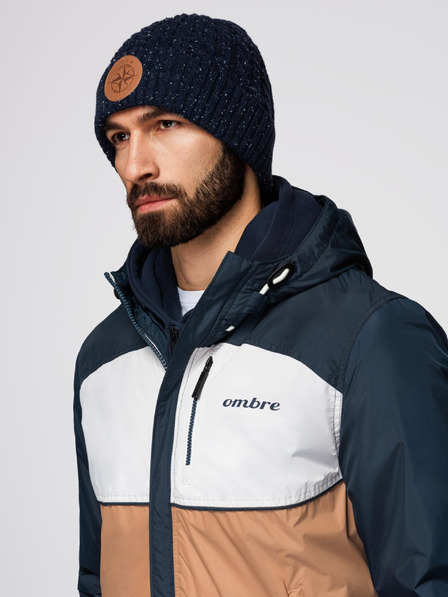 Ombre Clothing Pánská lehká barevná sportovní bunda s fleecem hnědá Ombre Clothing