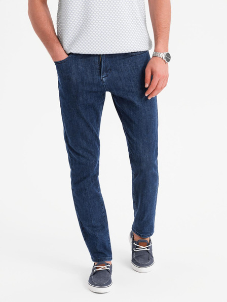 Ombre Clothing Pánské klasické seprané džíny REGULAR FIT modrá Ombre Clothing