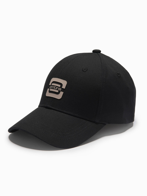 Ombre Clothing Pánská baseballová čepice s logem černá Ombre Clothing