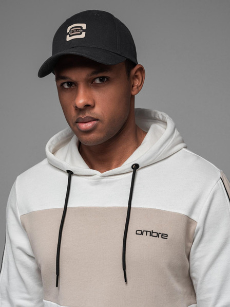 Ombre Clothing Pánská baseballová čepice s logem černá Ombre Clothing