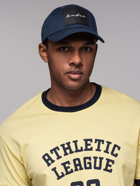 Ombre Clothing Pánská baseballová čepice s velkou nášivkou tmavě modrá Ombre Clothing