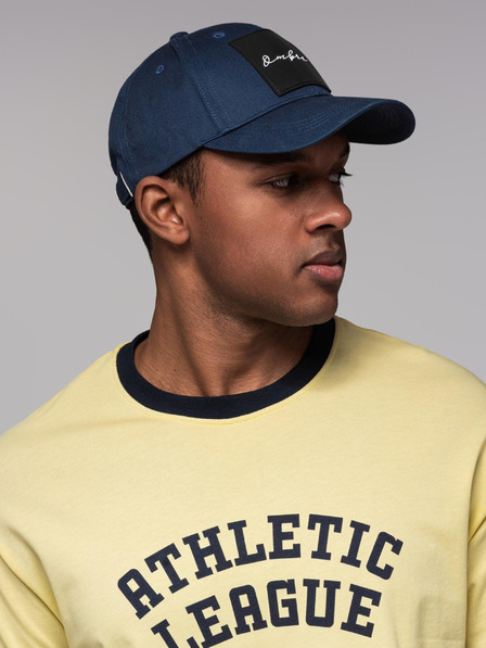 Ombre Clothing Pánská baseballová čepice s velkou nášivkou tmavě modrá Ombre Clothing