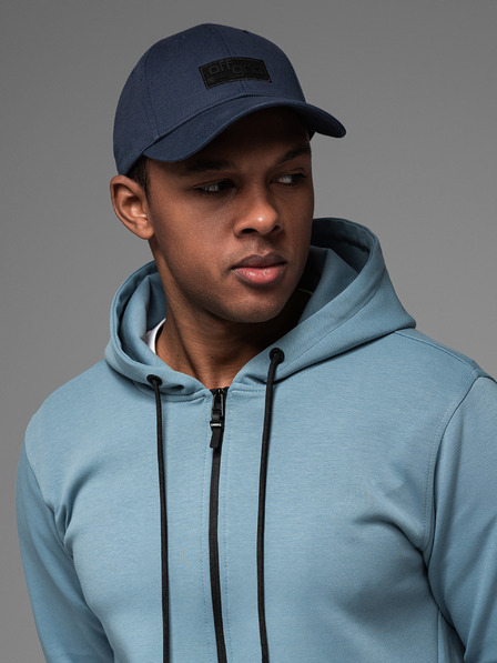 Ombre Clothing Pánská baseballová čepice s obdélníkovou nášivkou tmavě modrá Ombre Clothing