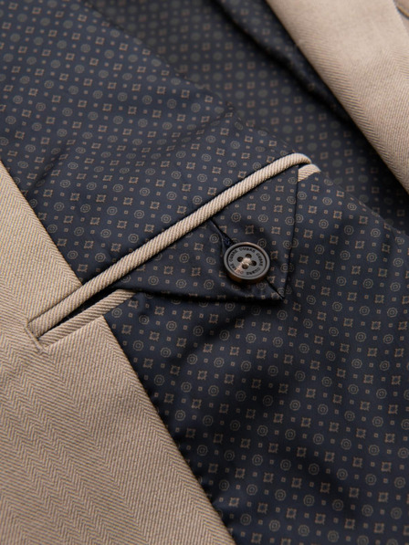 Ombre Clothing Elegantní pánské sako z vlněné směsi béžové Ombre Clothing