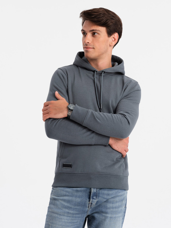 Ombre Clothing Pánská bavlněná klokaní mikina BASIC s kapucí  Ombre Clothing