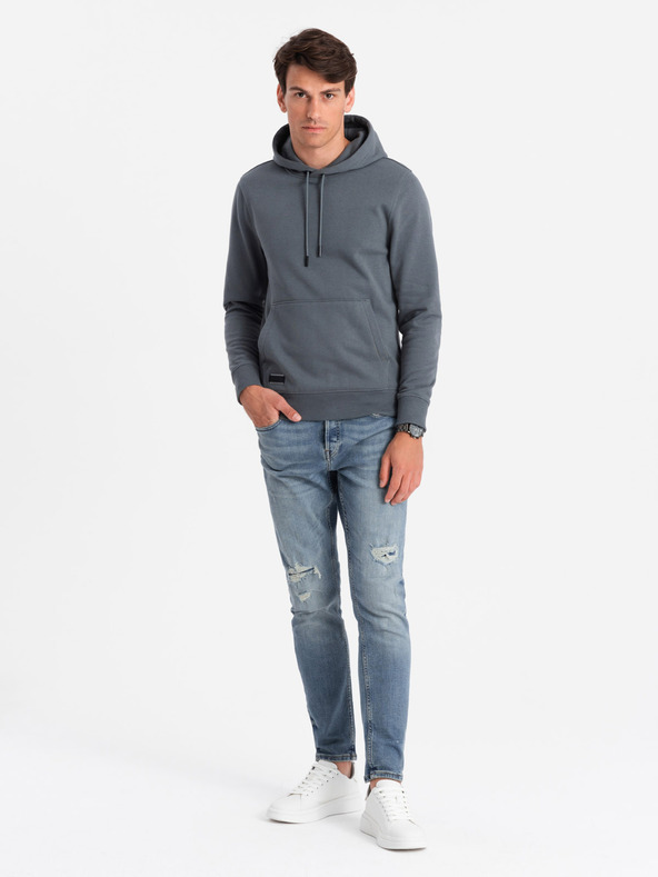 Ombre Clothing Pánská bavlněná klokaní mikina BASIC s kapucí  Ombre Clothing