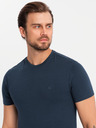 Ombre Clothing Pánské bavlněné tričko v barvách trikolory - bílá a tmavě modrá V3 OM-TSCT-0174 Ombre Clothing