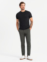 Ombre Clothing Pánské bavlněné tričko v barvách trikolory - bílá a tmavě modrá V3 OM-TSCT-0174 Ombre Clothing