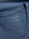Ombre Clothing Pánské klasické bavlněné tričko BASIC s výstřihem do V - modrý melír V18 OM-TSBS-0145 Ombre Clothing